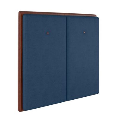 Cabeceira Estofada Casal 140 Cm Coral Veludo Azul Marinho