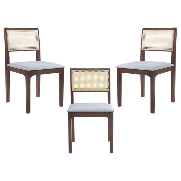 Kit 3 Cadeiras Decorativa Sala de Jantar Nivea Amêndoa - Gran Belo Kit 3 Cadeiras Decorativa Sala de Jantar Nivea Amêndoa - Gran Belo