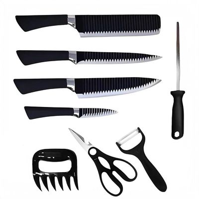 Jogo De Facas Conjunto 8 Peças Aço Inox Garra Tesoura Cozinha