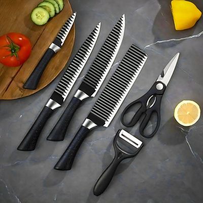 Jogo De Facas Conjunto 8 Peças Aço Inox Garra Tesoura Cozinha
