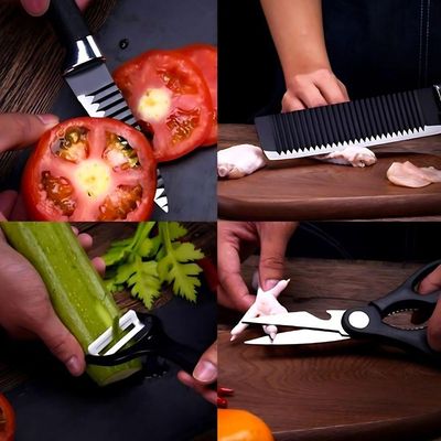 Jogo De Facas Conjunto 8 Peças Aço Inox Garra Tesoura Cozinha