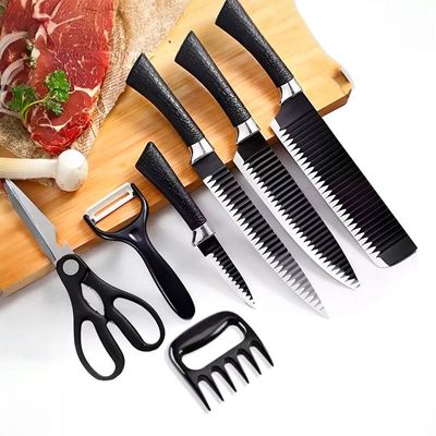 Jogo De Facas Conjunto 8 Peças Aço Inox Garra Tesoura Cozinha