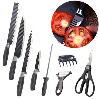 Jogo De Facas Conjunto 8 Peças Aço Inox Garra Tesoura Cozinha