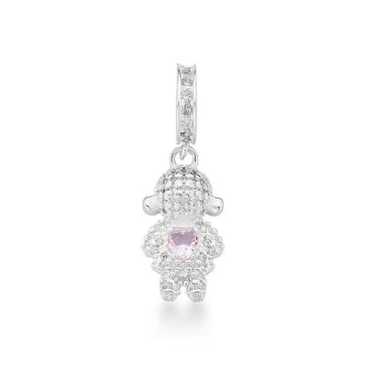 Pingente Filhos Cravejados Com Zirconias Prata 925 - Menino