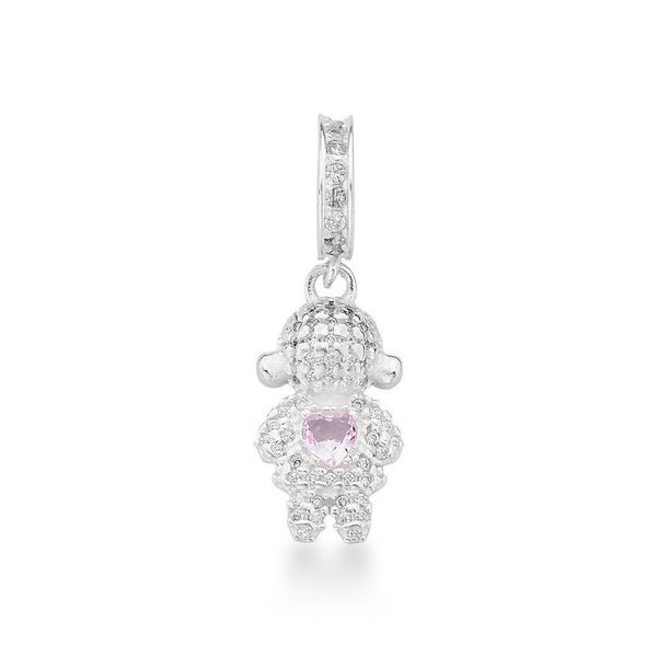 Pingente Filhos Cravejados Com Zirconias Prata 925 - Menino
