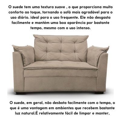 Sofá 2 Lugares Para Sala Moderno Confortável Tatiana Suede bege