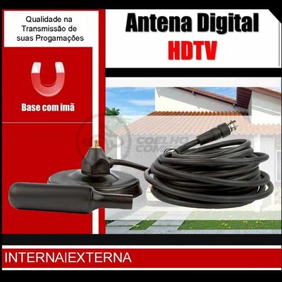 Antena Digital Portátil Interna E Externa Full Hdtv Vhf 4K Antena Digital Portátil Interna E Externa Full Hdtv Vhf 4K