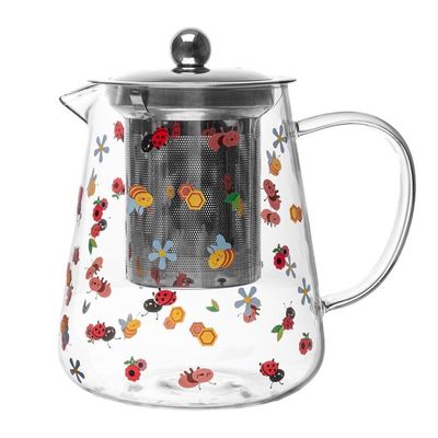 Chaleira De Vidro Com Filtro Aço Inox Garden Party 750 Ml Lyor
