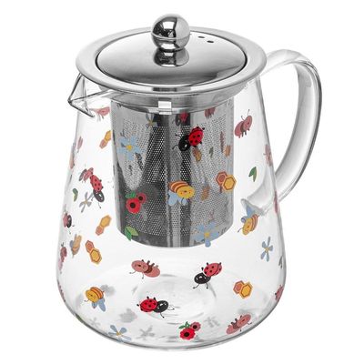 Chaleira De Vidro Com Filtro Aço Inox Garden Party 750 Ml Lyor