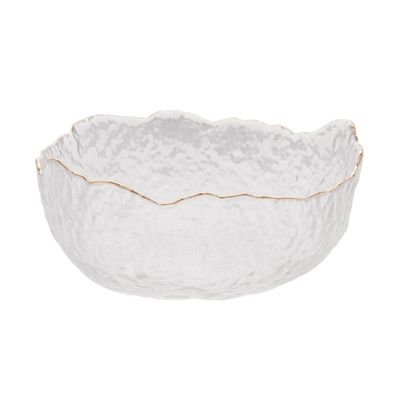 Bowl De Cristal Martelado Com Borda Dourada 17 X 8 Cm Taj Wolff