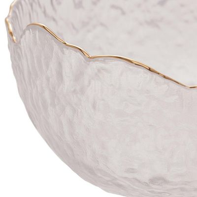 Bowl De Cristal Martelado Com Borda Dourada 17 X 8 Cm Taj Wolff