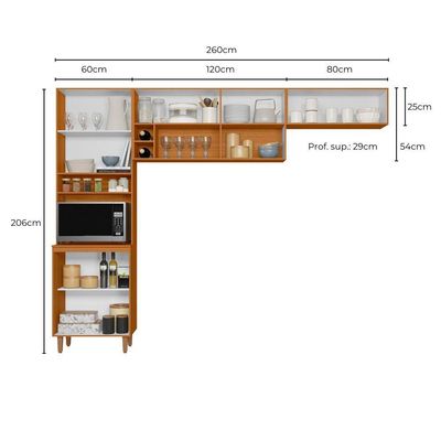Cozinha Compacta 3 Peças Sicilia Freijo Uv Off Acetinado Ripado - Ssx Multicoisas