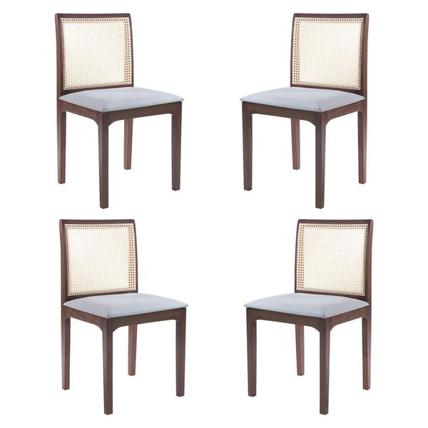 Kit 4 Cadeira Decorativa Sala de Jantar Steve Amêndoa - Gran Belo