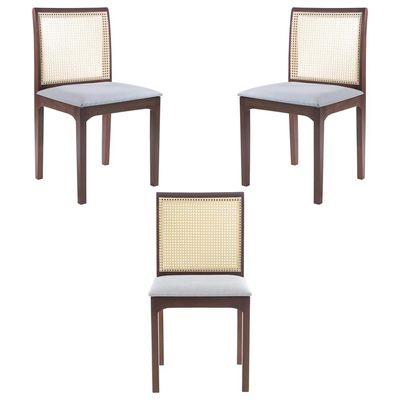 Kit 3 Cadeira Decorativa Sala de Jantar Steve Amêndoa - Gran Belo