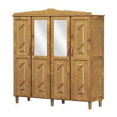 Guarda-roupa 4 Portas 3 Gavetas Brasil Freijó Madeira Pinus - Cavazotto