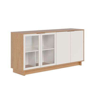 Aparador Buffet Vitoria 160cm 4 Portas De Giro - Ssx Multicoisas Cor Freijó/off White