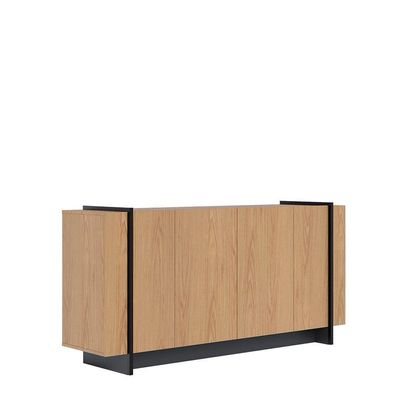 Aparador Buffet Copacabana 160cm 4 Portas De Giro - Ssx Multicoisas Cor Freijo/preto Fosco