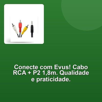 Cabo De áudio-vídeo Evus C-0633 Rca + P2 1,8m
