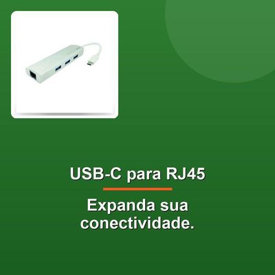 Cabo Adaptador Usb C Macho Rj45 Fêmea