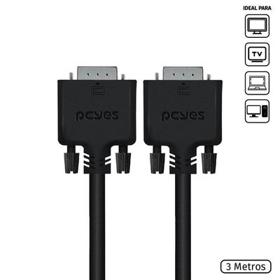 Cabo De Vídeo Vga 15 Pinos 3m Puro Cobre