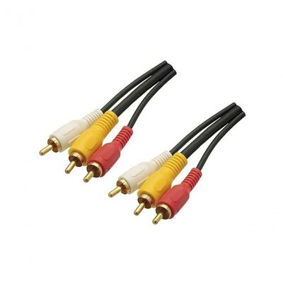 Cabo De áudio E Vídeo 3rca +3rca Gold 1,80m Emborrachado