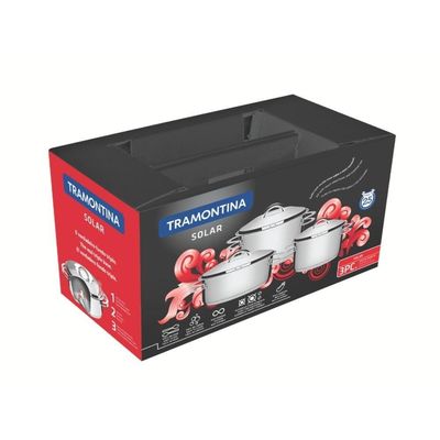 Jogo De Panelas Solar 3 Peças Inox Fundo Triplo 65510/740