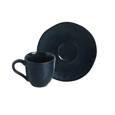 Conjunto De Xícara De Cafezinho Com Pires 06 Peças Orgânico Night Blue Porto