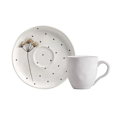 Conjunto De Xícara De Cafezinho Com Pires 06 Peças Bio Floralis Porto Brasil