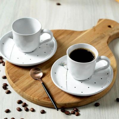 Conjunto De Xícara De Cafezinho Com Pires 06 Peças Bio Floralis Porto Brasil