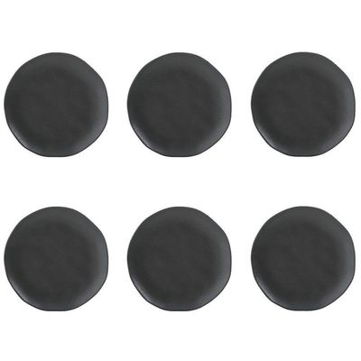 Conjunto De Pratos De Sobremesa 06 Peças Orgânico Preto Matte Porto Brasil