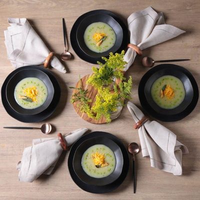 Conjunto De Pratos De Sobremesa 06 Peças Orgânico Preto Matte Porto Brasil