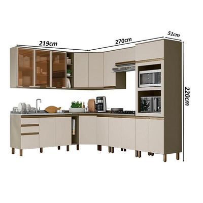 Cozinha Modulada évelin 15 Peças Duna Cristal - Henn