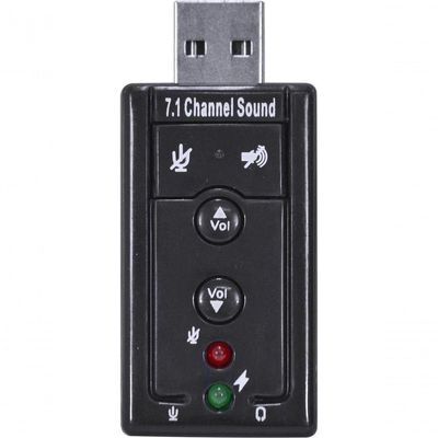 Adaptador Placa De Som Usb 7.1 Canais Virtual Ausb71