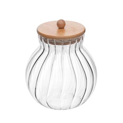 Porta Mantimentos De Vidro 450 Ml Com Tampa De Bambu Classic Wolff