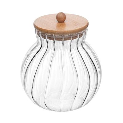 Porta Mantimentos De Vidro 700 Ml Com Tampa De Bambu Classic Wolff