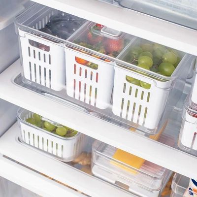 Organizador De Geladeira Com Cesto Clear Fresh 5 L Transparente Ou