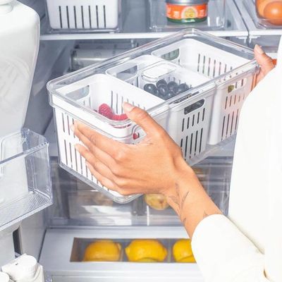 Organizador De Geladeira Com Cesto Clear Fresh 5 L Transparente Ou