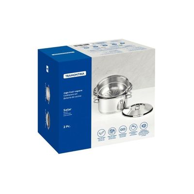 Cuscuzeira Solar 16 Cm 1,8 L Em Aço Inox Fundo Triplo