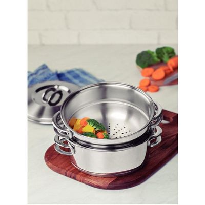 Cuscuzeira Solar 16 Cm 1,8 L Em Aço Inox Fundo Triplo