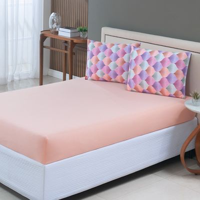 Jogo de Cama Lençol Sonho Bom Solteiro em Malha Algodão 2 Peças - Salmão - 100% Algodão