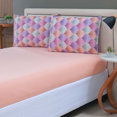 Jogo de Cama Lençol Sonho Bom Solteiro em Malha Algodão 2 Peças - Salmão - 100% Algodão