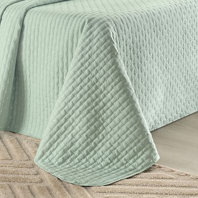 Kit Cobre Leito Colcha Marley Casal Dupla face - Menta