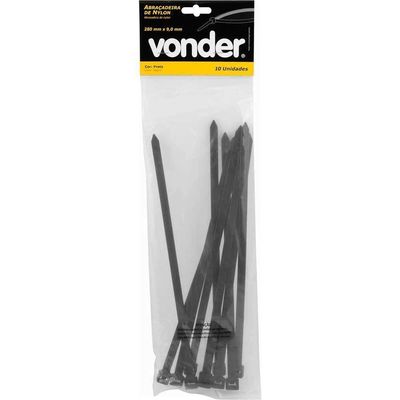 Abraçadeira De Nylon, Preta, 280 Mm X 9,0 Mm, Com 10 Peças, Vonder Ostenvonder
