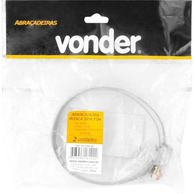 Abraçadeira Rosca Sem Fim, 88 Mm A 108 Mm, Com 2 Peças, Al 89108 Vonder Ostenvonder