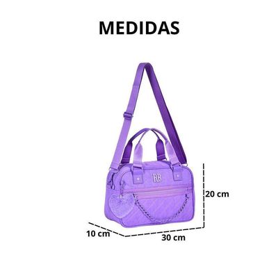 Bolsa Baú Lilás Feminina Rebecca Bonbon Transversal Corrente