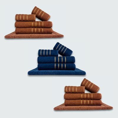 Jogo de Toalhas 15 pçs Coleção Montreal 100% Algodão MR+AZ+MR