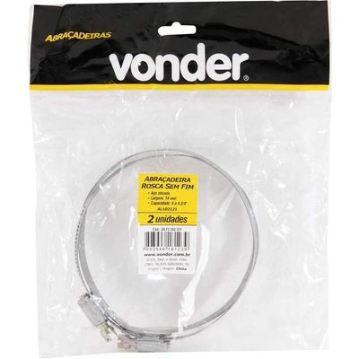 Abraçadeira Rosca Sem Fim, 101 Mm A 120 Mm, Com 2 Peças, Al 102121 Vonder Ostenvonder