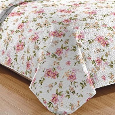Kit Cobre Leito Colcha Daily King 3 Peças Dupla Face Estampado - Floral 19 - 100% Poliéster