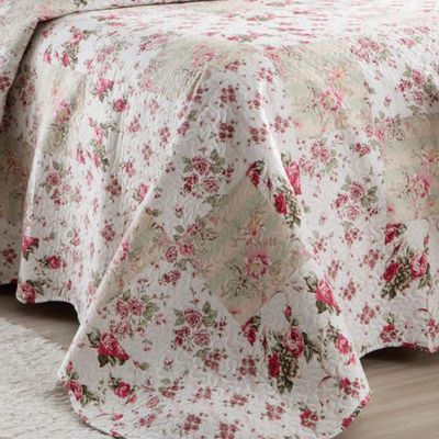 Kit Cobre Leito Colcha Daily Casal 3 Peças Dupla Face Estampado Floral - Floral 11