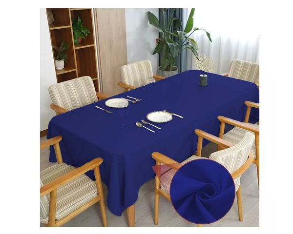 Toalha de mesa 10 Lugares Retangular Rústico 3,00m Azul
